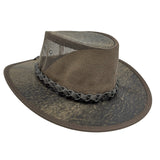 Jacaru 130 Roo Koolaroo foldable mesh leather sun hat travel