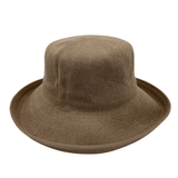 beige Jacaru 1506 Knitted Bucket Hat - Large Brim
