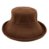 brown Jacaru 1506 Knitted Bucket Hat - Large Brim