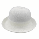 white Jacaru 1507 Knitted Bucket Hat with Small Brim