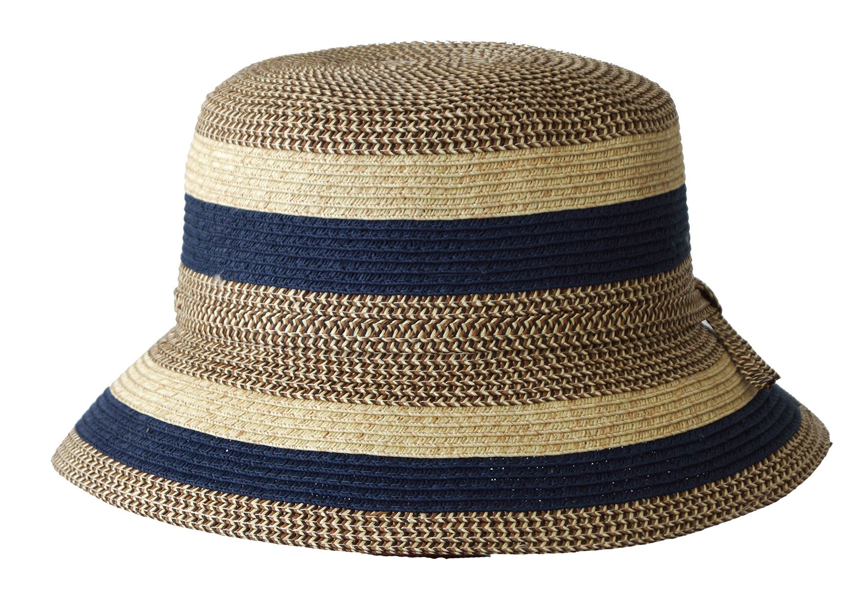navy Jacaru 1751 Striped Short Brim Hat