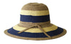 navy Jacaru 1752 Striped Wide Brim Hat