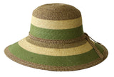 olive Jacaru 1752 Striped Wide Brim Hat