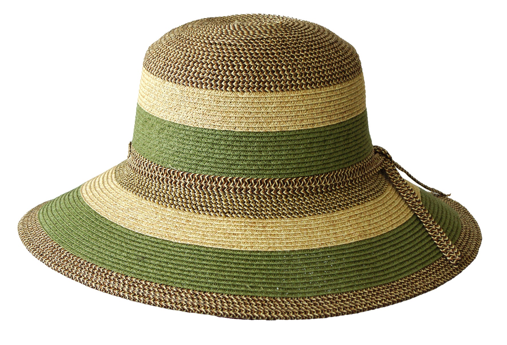 olive Jacaru 1752 Striped Wide Brim Hat