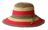 red Jacaru 1752 Striped Wide Brim Hat
