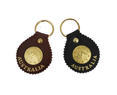 Jacaru 6401 Keyring Round with 'Coin', Leather