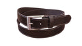 Jacaru 6015 Stitched Leather Belt Brown 35mm
