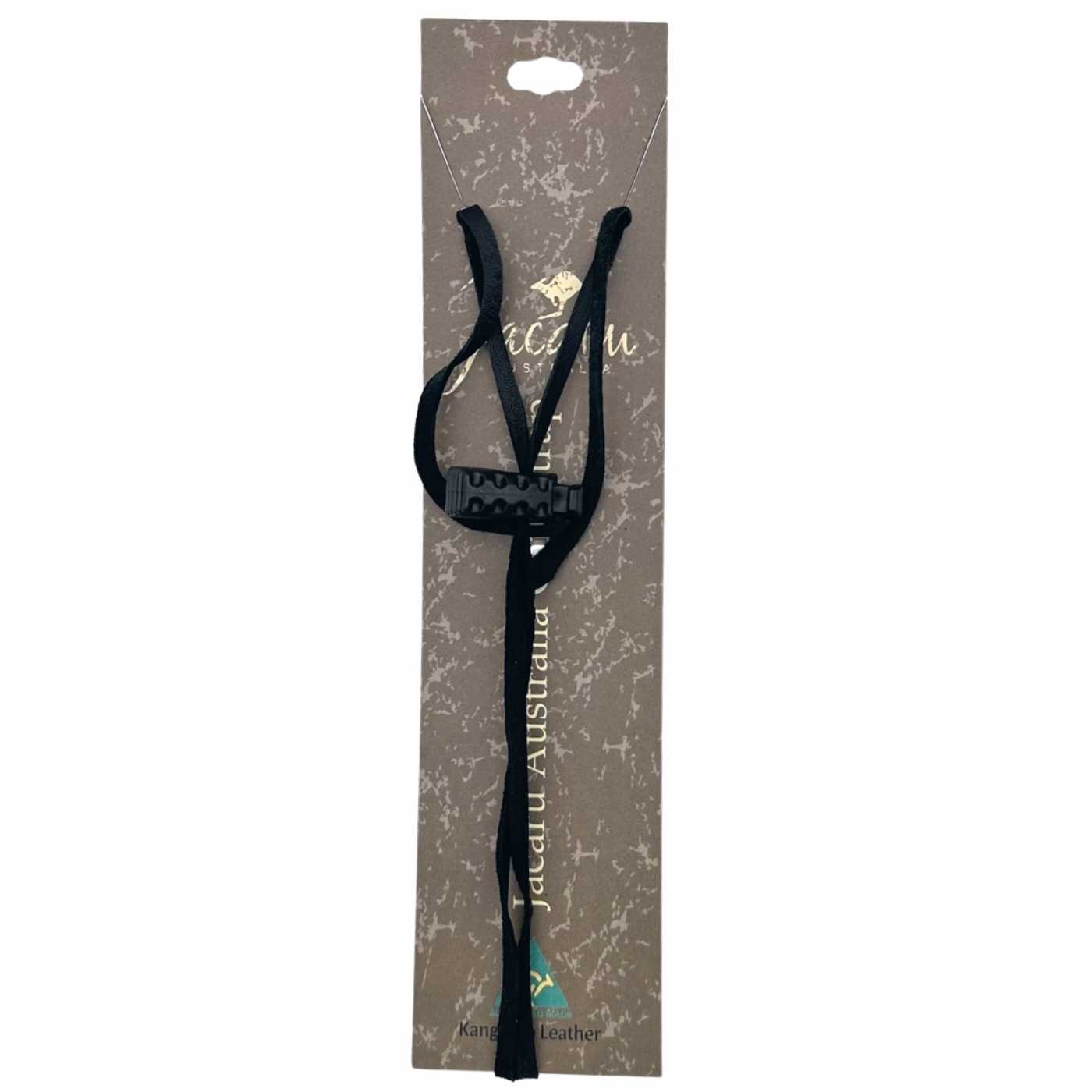 Black chinstrap with adjustable toggle detail