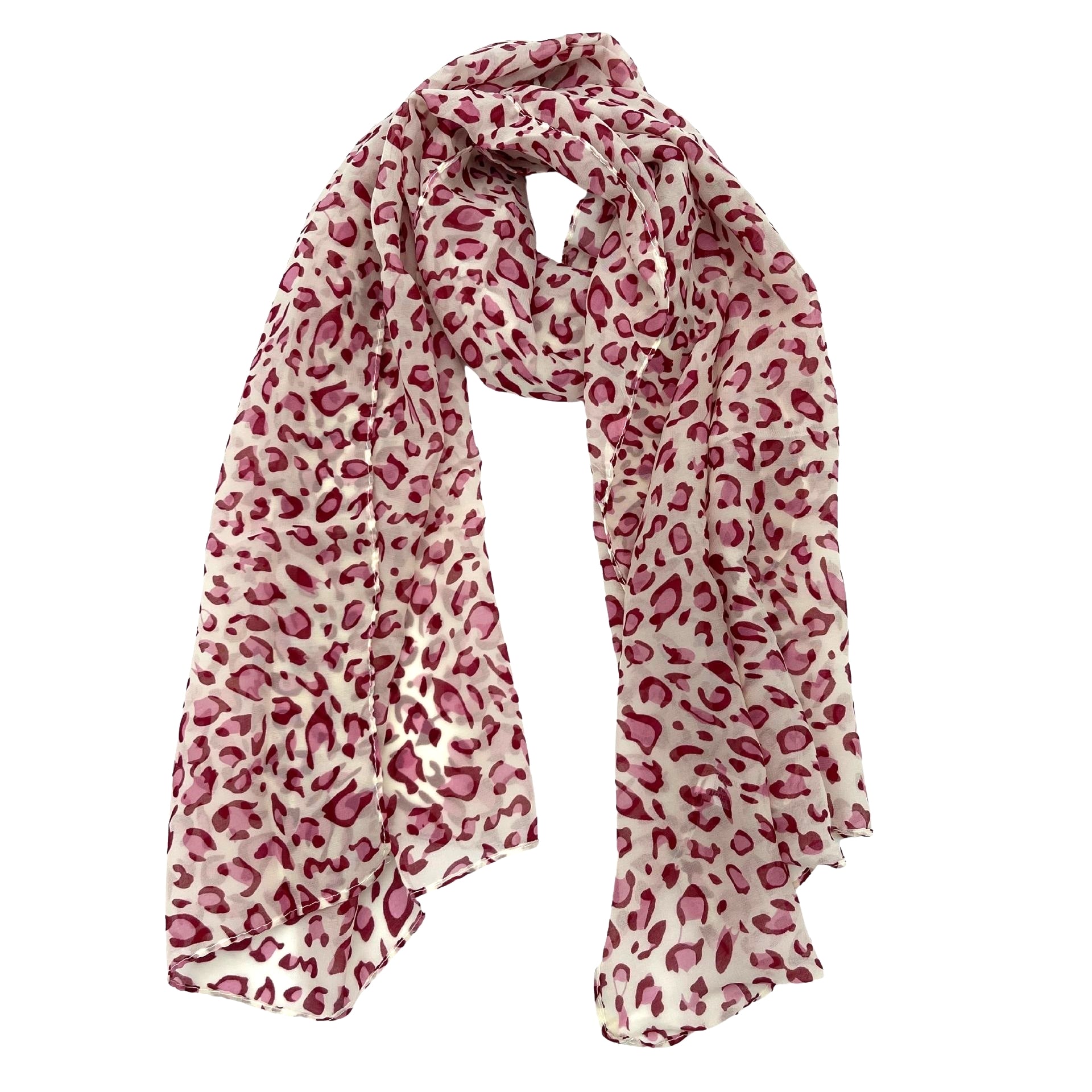 Jacaru 1679/55 Pink Leopard Scarf
