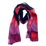 Jacaru 1681 Red Purple Black Flower Scarf