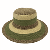 olive Jacaru 1752 Striped Wide Brim Hat