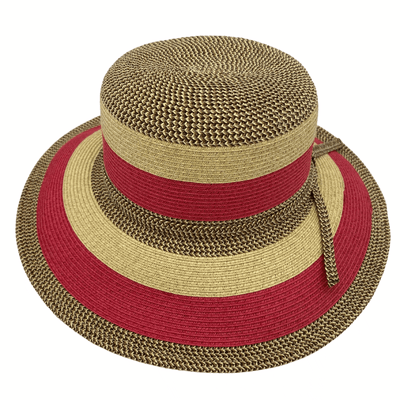 Jacaru 1752 Striped Wide Brim Hat