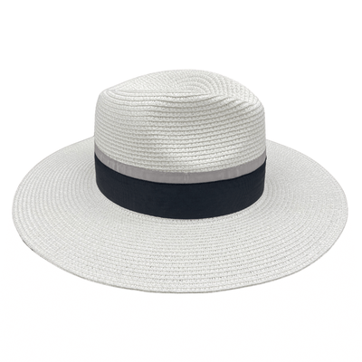 Jacaru 1867 White Panama Hat Ribbon