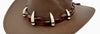 Jacaru 6567 Crocodile Leather Hatband with 5 Croc Teeth