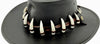 Jacaru 6570 Crocodile Leather Hatband with 11 Croc Teeth