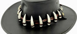 Jacaru 6570 Crocodile Leather Hatband with 11 Croc Teeth